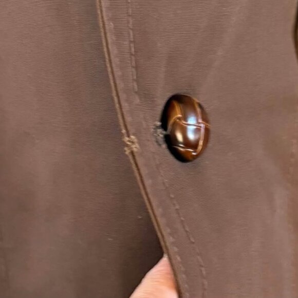 Men’s Vintage‎ Sir Jac Brown Trench Coat with Faux Fur Lined Collar-Size 38 - Picture 6 of 10